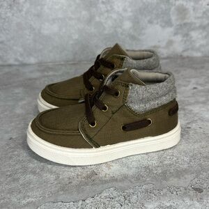 Stylish‎ Kids High-Top Sneakers in Olive and Gray Sz 8C